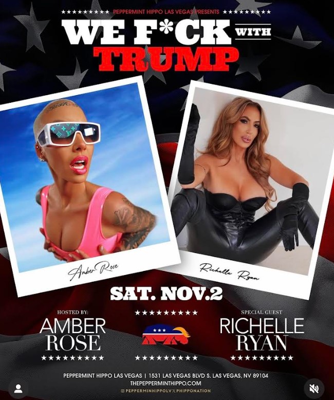 Richelle Ryan Rocks the Vote with Amber Rose at The Peppermint Hippo LV @RichelleRyan  @DaRealAmberRose